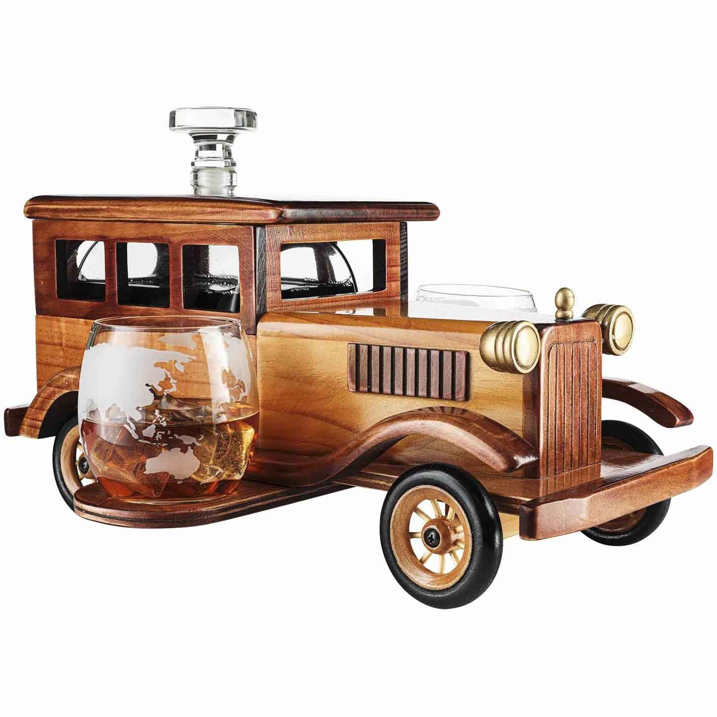 Old Fashioned Car Whiskey Decanter Set - Great Bar Gift