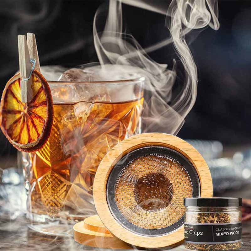 Drink Smoker Kit, Old Fashioned Chimney Drink Smoker, Kitchen Food Smoker for Meat, Drinks