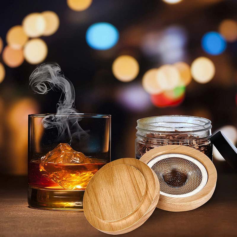 Chimney Smoker, Old Fashioned Wood Smoker Kit with 4 Wood Chips ( Apple, Cherry, Pecan, Oak