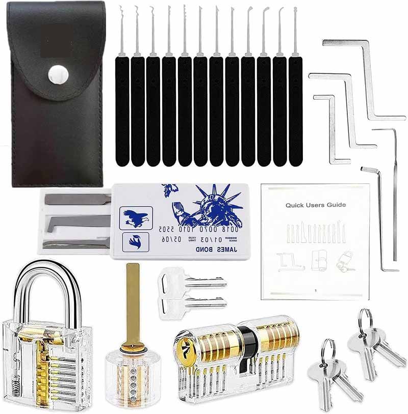 Lock Pick Set 25 Pieces Picking Tool, Lockpick Set with Black Picking