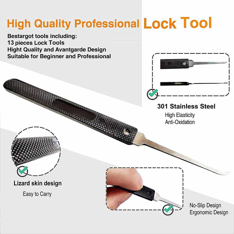 Lock Pick Set 25 Pieces Picking Tool, Lockpick Set with Black Picking