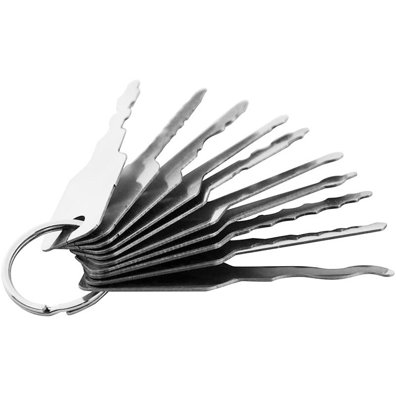 10 Pieces Car Jiggler Lock Pick Set, Full Master Key for Auto Car