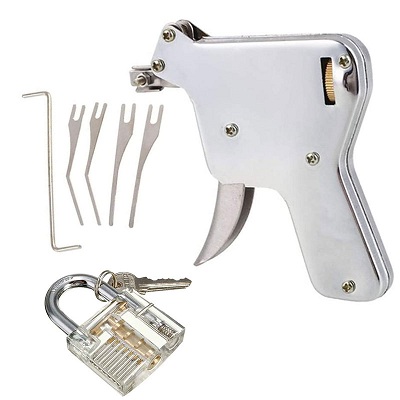 Lock Pick Tools Locksmith Tool with Transparent Padlock for Beginners and Pro Locksmith