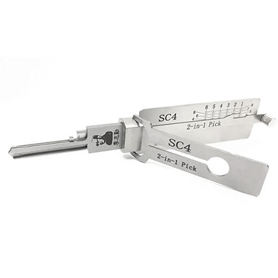 Lishi SC4 2 in 1 Pick Decoder Locksmith Tool for SC, 6 Pin Keyway Locks