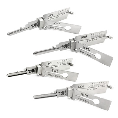 Lishi SC1 SC4 KW1 KW5 Pick and Decoder Tools Set, Auto Locksmith Tool