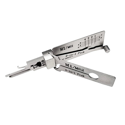 Lishi M1/MS2 2 in 1 Pick and Decoder Tool for Master Locks padlocks M1/MS2 Keyway