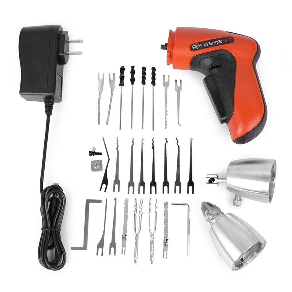 Electric Lock Pick Gun Set with Carry Case, Locksmith Opener Tool