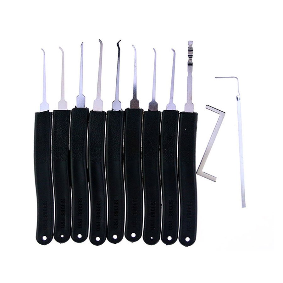 9 Pieces Hook Lock Pick Set, Locksmith Lockpick Tools