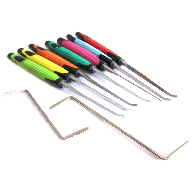 7 Pieces Hook Lock Pick Set with Colored Handle