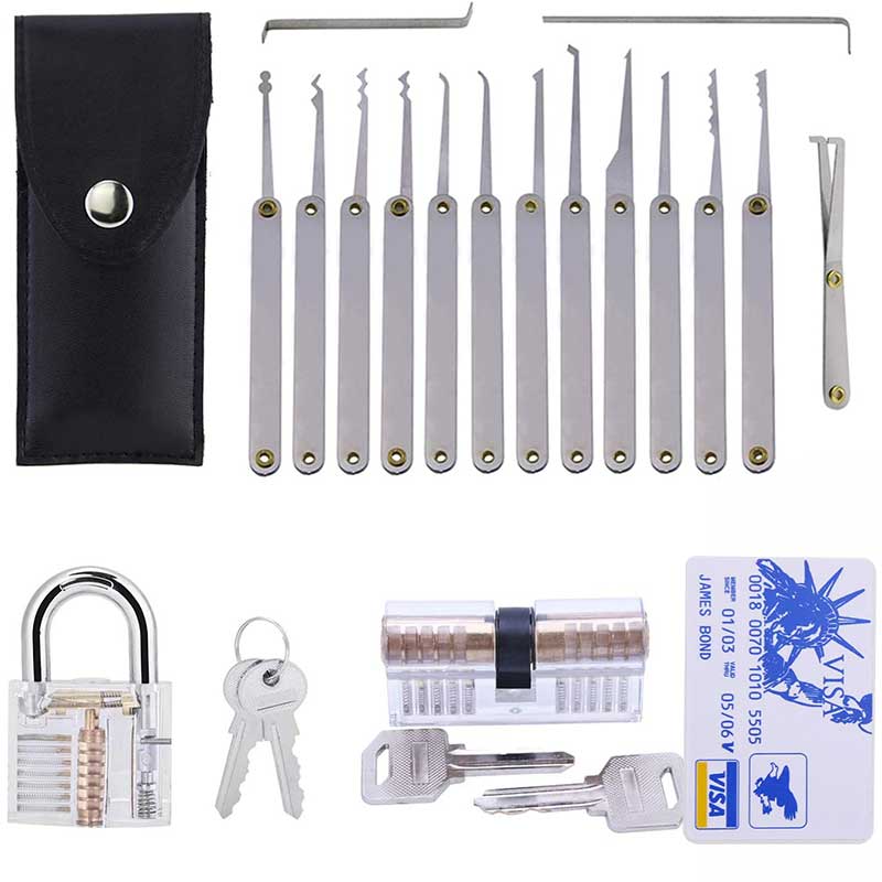 Lockpick Set Kit 23 Pieces Lock Pick Kit Includes 15 Pieces Lock Pick Tools, 5 Pieces ...