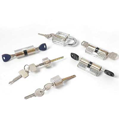 6 Pieces Transparent Practice Lock Set, Lock Picking Skill for Beginner and Locksmith