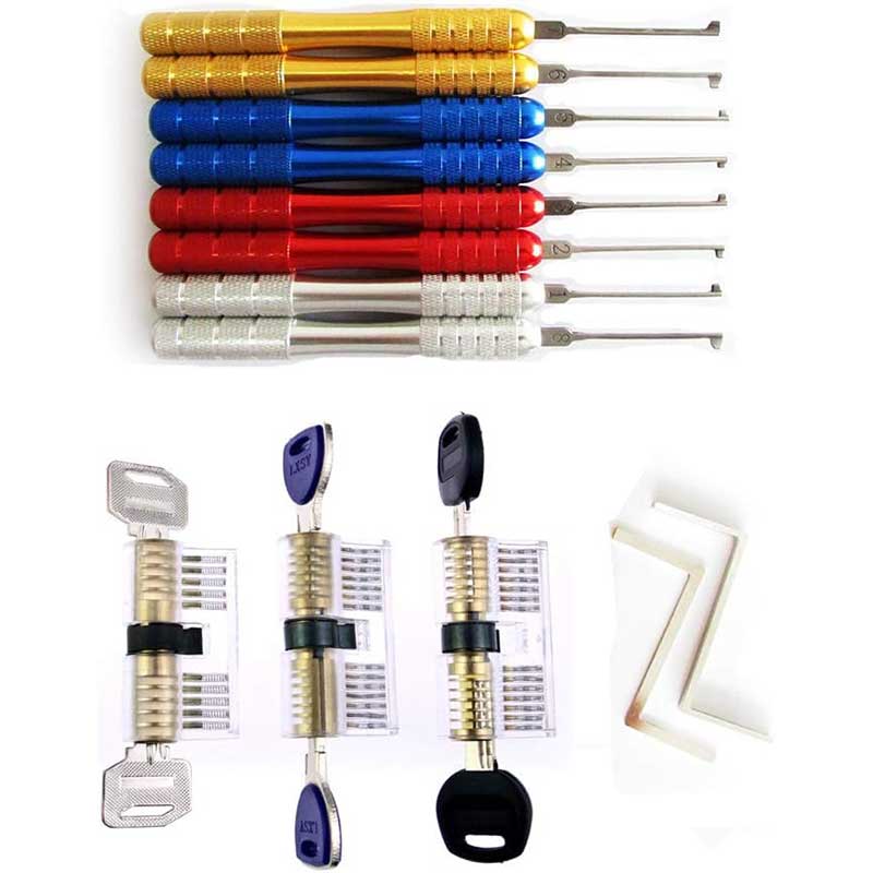 Dimple Key Lock Pick 13 Pieces Dimple Lock Pick Kit Includes 3 Pieces Transparent Practice ...